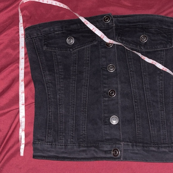 Black Denim Tube Top - Picture 7 of 7